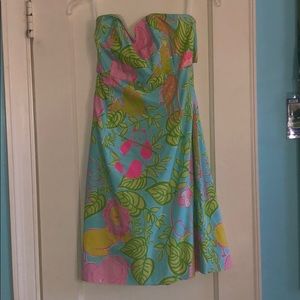 Strapless Lilly Pulitzer Animal Print Dress